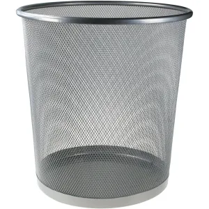Titanum Metall-Abfalleimer 16l - Höhe 28 cm, Ø 26,5 cm silber (M-101S)