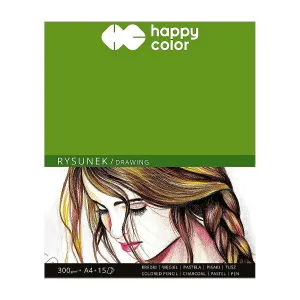 Happy Color Zeichenblock A4 weiß 300g 15k (HA 3730 2030-A15)