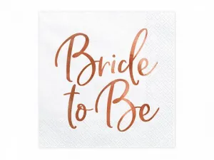 Partydeco Bride to Be, Roségold - weiße Servietten 330mm x 330mm (SP33-76-019R)