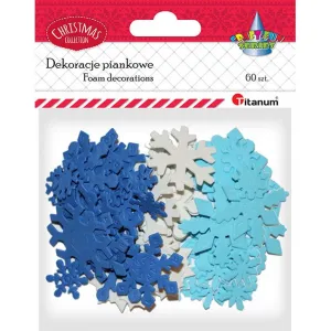Titanum Craft-Fun Series Schaumstoff Ornament Schneeflocken 60 Stück (YFXS100)
