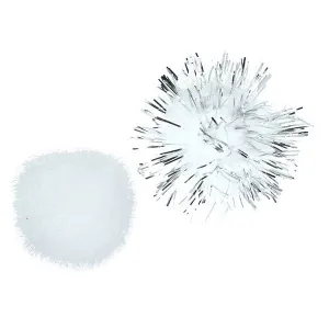 Titanum Craft-Fun Serie Glitzer und gefrostete Pompons weiß 50 Stück (361536)
