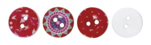 Titanum Craft-Fun Series runde Kunststoffknöpfe 15mm rot 30 Stück (191086)