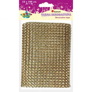 Titanum Craft-Fun Series Dekoband mit goldenen Kristallen 120mm 1m (363478)