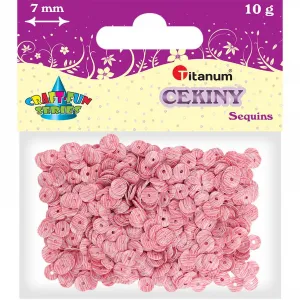 Titanum Craft-Fun Series Pailletten Runde Streifen rosa und weiß