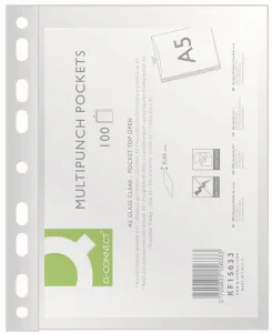 Q-Connect Kristall Dokumentenhüllen A5 Farbe: klar Typ U 50 mic. (KF15633)