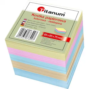 Titanum nicht geklebtes Papier Würfel groß - Mix 85mm x 85mm x 75mm