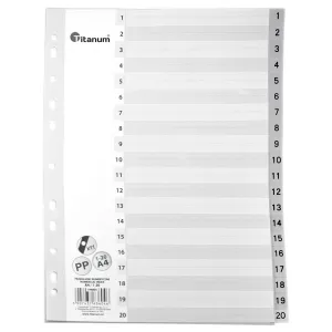 PP Titanum PP-Ringbucheinlagen A4 20 Blatt numerischer Index (IN20)