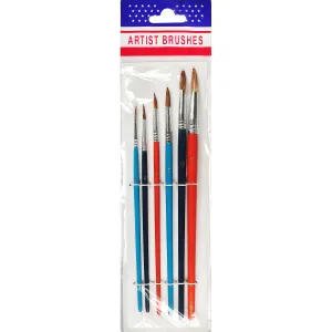 Satz konischer Pinsel für Aquarellfarben 6 Stück Nr. 2 bis 12