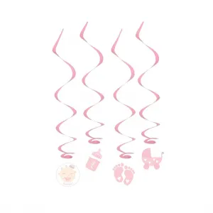 Godan Papier und Folie Hängedekoration Baby Girl, 60 cm, 4 Stk. (QT-DWBG)