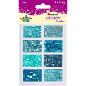 Titanum Craft-Fun Series runde Pailletten 8er Set blau (3G8P 160161)