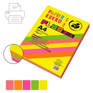 Protos fluo A4 Farbpapier - Mix 80g