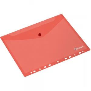 PP Titanum A4 rot transparente Umschlagmappe mit Europerforation (TKP4RET)