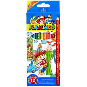 Junior Flamingo Bleistiftkreiden 12 Farben sechseckig