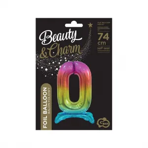 Godan Beauty&Charm Gummiballon Regenbogen stehende Nummer 750mm 30cal (BC-ASTO)