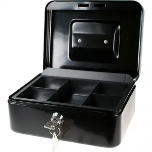 Geldkassette aus Titan - schwarz 250mm x 180mm x 90mm (K-250BK (L))