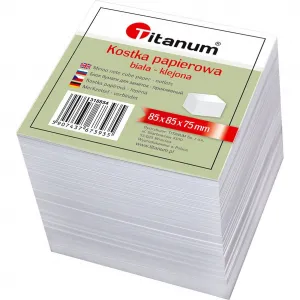 Titanum geklebt Papier Würfel groß - weiß 85mm x 85mm x 75mm