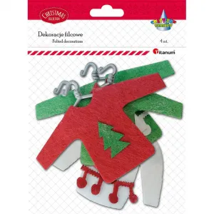 Filz-Ornament Titanum Craft-Fun Series Weihnachtspullis auf Bügeln (921115)