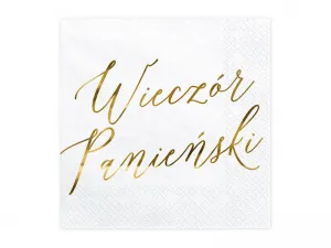 Partydeco Ladies' Night Out Servietten, weiß, 33x33cm - weiß 330mm x 330mm (SP33-91-019ME)