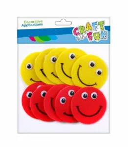 Euro-Trade Filz Ornament Emoticons 10 Stk. (463451)
