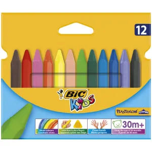 Bic Kids Plastidecor Kerzenmalstifte 12 Farben 12 Farben (829773)