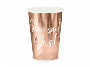 Partydeco She said yes! Einwegbecher, rosegold (1 op / 6 pcs) 220ml (KPP21-019R-EU1)
