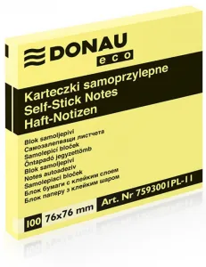 Donau Eco gelb 100k 76mm x 76mm Selbstklebezettel (7593001PL-11)