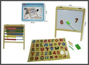 Hipo Holz-Zählbrett / Zähler mit magnetischen Buchstaben und Zahlen (HPA127)