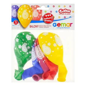 Godan Premium Hel bedruckter Gummiballon 6, 13 Zoll/5 Stück Mix 330mm 13cal (GS120/6)