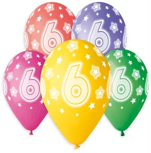 Godan Premium Hel bedruckter Gummiballon 6, 13 Zoll/5 Stück Mix 330mm 13cal (GS120/6)
