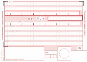 Michalczyk i Prokop selbstdurchschreibender, druckbarer Überweisungs-/Barzahlungsauftrag 2-odc. A6 80k. (449-5M)