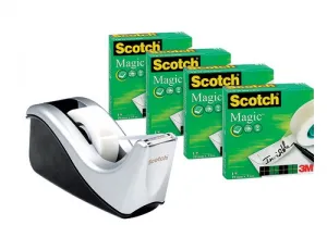 Scotch Magic Büroklebeband Rollensatz + Zuführung 19mm 33m (3M-70005258358)