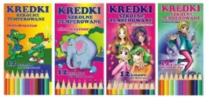 Sdm-Bleistiftkreiden in 12 Farben.