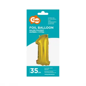 Godan Nummer 1 Goldfolienballon 35 cm (FG-C35Z1)