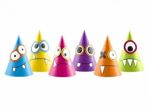 Partykappe Partydeco Monster 16 cm 1 op / 6 pcs - mix (CPP9)