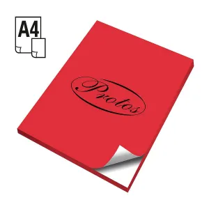 Protos A4 selbstklebendes Etikett - rot 210mm x 297mm