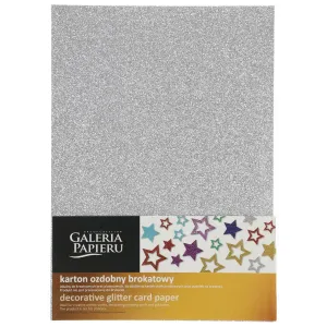 Dekoratives Papier (Visitenkartenpapier) Galeria Papieru brokat silber A4 - silber 210g (208105)