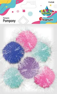 Titanum Craft-Fun Series Glitter Pom-Poms mix 6 Stück (20TH1020-19)