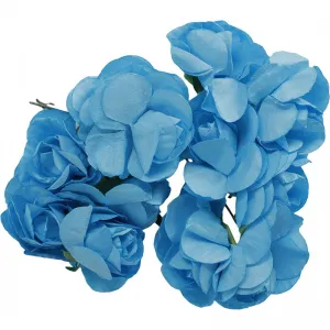 Papierdekoration Titanum Craft-Fun Series Papierrosen auf einem Draht blau (ZH-001)