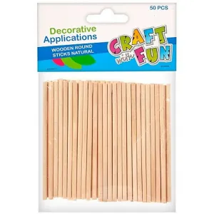 Craft with Fun runde Stäbe 50 Stück (402525)