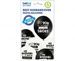 Godan Best Husband Ever Gummiballon 6 Stück schwarz 300mm 12cal (BRN 5000651)