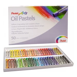 Pentel Ölpastellkreiden in 50 Farben.