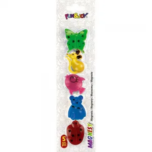 Fun&Joy Tiermagnet 40 mm 5Stück - Mix (FJ-MT40ZW)