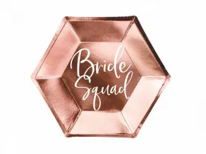 Einwegteller Partydeco Bride squad Teller, rose gold, 23cm (1 op / 6 pcs) dia 230mm 6 pcs (TPP21-019R)