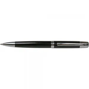Titanum Metallkugelschreiber 10KB008 schwarzes Fischgrätenmuster silbernes Finish blaue Feder 0,7 mm