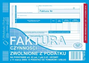 Offsetdruck Michalczyk i Prokop Rechnung steuerbefreite Tätigkeiten A5 80k. (198-3E)