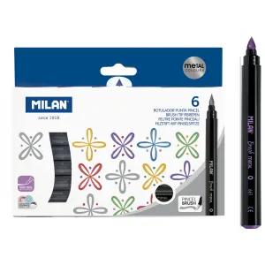 Milan Brush Metalic Pinselmarker 6 Farben (0612606MET)