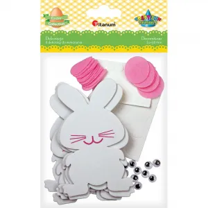 Titanum Craft-Fun Series Schaumstoff Ornament Hasen zum Zusammenbauen 6 Stück (DIY-S26)