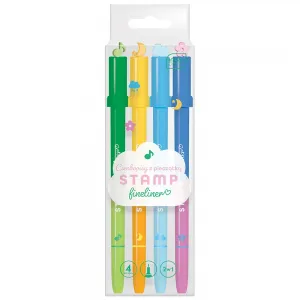 Interdruk Cienkopis mit Stempel 2in1, blau 2 Farben (5902277316110)
