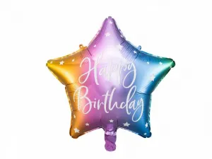 Partydeco Happy Birthday Folienballon, 40cm, teal 15.5