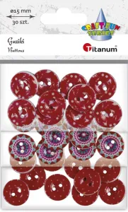 Titanum Craft-Fun Series runde Kunststoffknöpfe 15mm rot 30 Stück (191086)